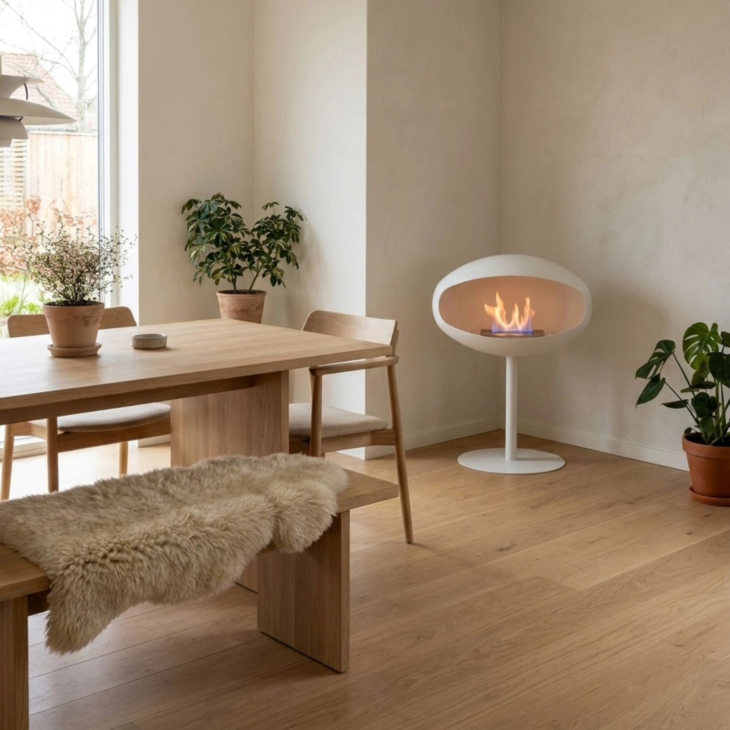 Cocoon Pedestal vapaasti seisova biotakka - valkoinen