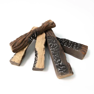 Ceramic wooden logs for decoration. 5-pack. 5 Decorative, ceramic wooden logs