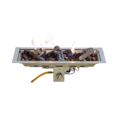 Long built-in burner in stainless steel – ideal for large DIY solutions. Rectangular gas burner 67 cm in stainless steel for outdoor installation.