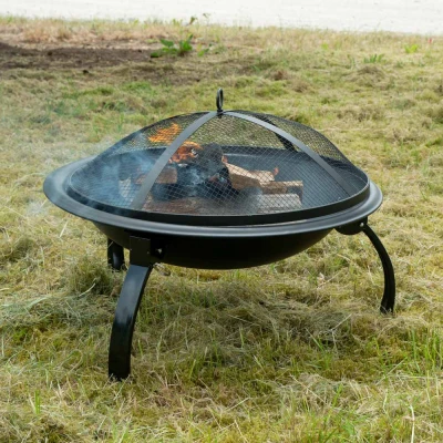 Fire pit with grate and mesh Fire pit with grate and mesh