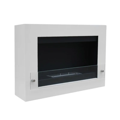 Nebraska White - Square wall-mounted bioethanol fireplace Nebraska White - Square wall-mounted bioethanol fireplace