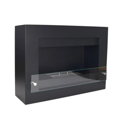 Nebraska Black square wall-mounted bioethanol fireplace Nebraska Black square wall-mounted bioethanol fireplace