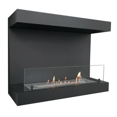 Dakota - Black three sided bioethanol fireplace 90 cm wide Dakota - Black three sided bioethanol fireplace 90 cm wide