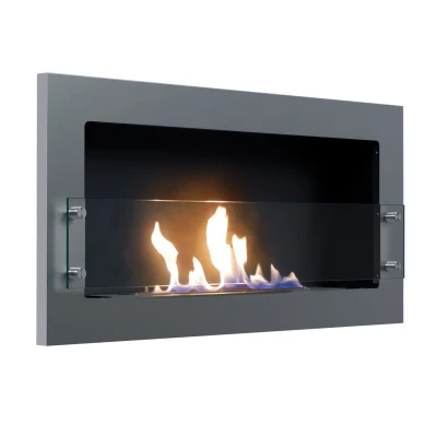 Texas bioethanol fireplace - Steel wall mounted fireplace with safety glass Texas bioethanol fireplace - Steel wall mounted fireplace with safety glass