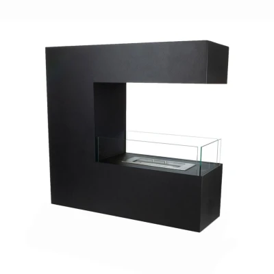 three-sided bio fireplace in black 3-sidet bio fireplace in black