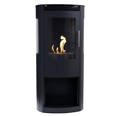 Lincoln Wood-burning Bioethanol Fireplace - Black