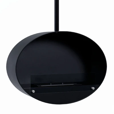 Halifax Black Oval Suspended Bioethanol Fireplace 80 cm Halifax Black Oval Suspended Bioethanol Fireplace 80 cm