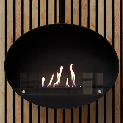 Halifax Black Oval Suspended Bioethanol Fireplace 80 cm Halifax Black Oval Suspended Bioethanol Fireplace 80 cm