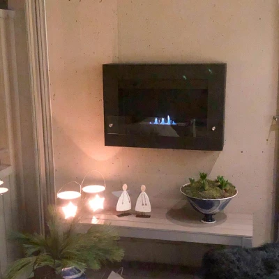 Nebraska Black square wall-mounted bioethanol fireplace Nebraska Black square wall-mounted bioethanol fireplace