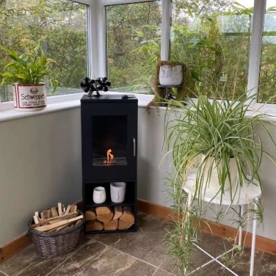 Cheyenne freestanding bioethanol fireplace in wood-burner stove style
