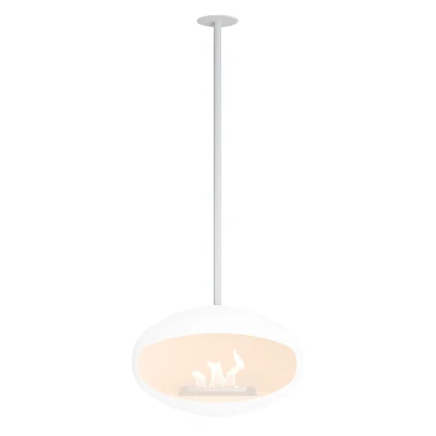 White Ceiling Mount and Rod for Cocoon Fires Bioethanol Fireplaces