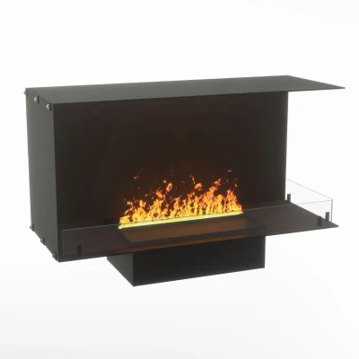 Foco Corner Right 1000 hybrid fireplace for built-in installation