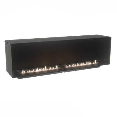 Foco One 1800 - 180 cm wide built-in bioethanol fireplace with tempered glass