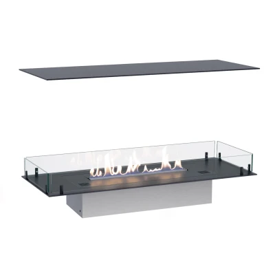 Foco Four 1000 - 4-sided bio fireplace Foco Four 1000 - Sleek 4-sided bioethanol fireplace for built-in installation