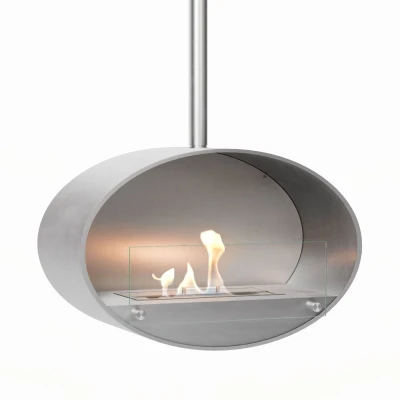 Halifax Steel Oval Ceiling Pendant Bio fireplace 60 cm Halifax Steel Oval Ceiling Pendant Bio fireplace 60 cm