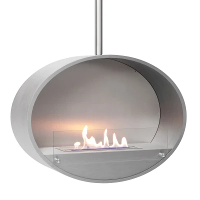 Halifax Steel Oval Ceiling hanging ethanol fireplace 80 cm Halifax Steel Oval Ceiling hanging ethanol fireplace 80 cm