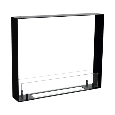 Foco Two 600 Ultra Slim - See-through built-in bioethanol fireplace with tempered glass panels