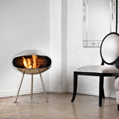 Cocoon Terra fire in polished steel 