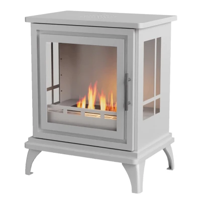 ScandiFlames Nashville in White ScandiFlames Nashville - Freestanding bioethanol fireplace in wood burning stove design and white finish