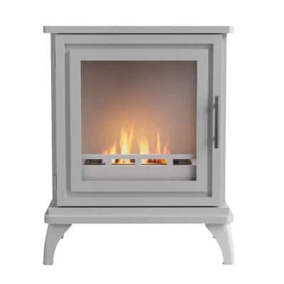 ScandiFlames Nashville in White ScandiFlames Nashville - Freestanding bioethanol fireplace in wood burning stove design and white finish