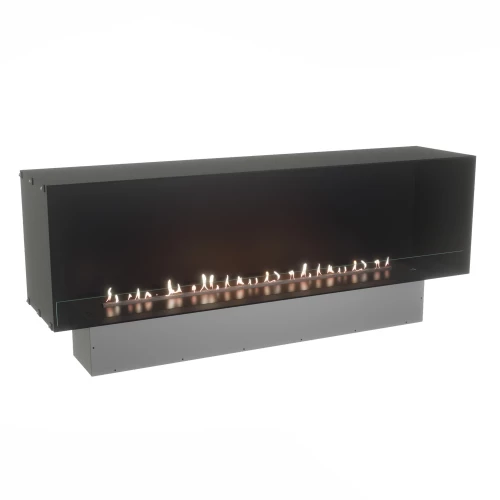 Foco One 1800 - 180 cm wide built-in bioethanol fireplace with tempered glass