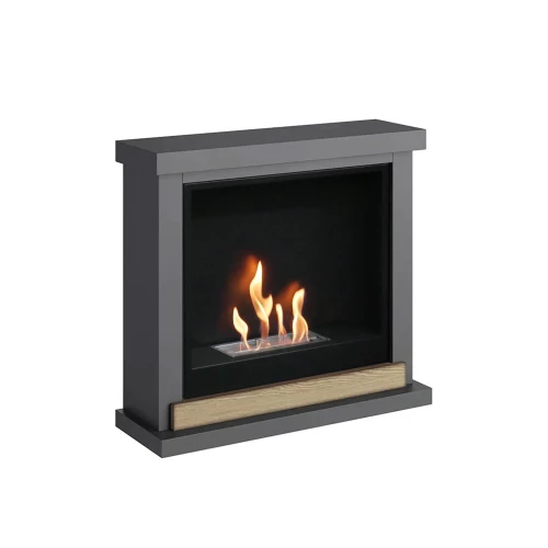 Skagen Bioethanol Fireplace Mantel in Grey Skagen Grey Bio fireplace for modern interior design and smoke-free heating
