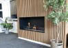Foco One 1200 - Built-in bioethanol fireplace insert with a sleek black frame