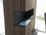Foco Corner Left 800 - Modern left-sided corner bioethanol fireplace with sleek black design and tempered glass.