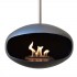 Ceiing-mounted bioethanol fireplace Cocoon Aeris Black with steel mounting rod