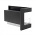Left-sided ethanol corner fireplace for in wall installation