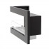 Left-sided ethanol corner fireplace for in wall installation