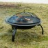 Fire pit with grate and mesh