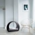 Ethanol stand fireplace in black with wide arch