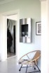 Uniquely designed bio ethanol wall fireplace with a glass window panel