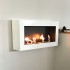 Super simple and sleek white bioethanol fireplace for wall mounting
