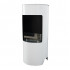 Montgomery White open free-standing bioethanol fireplace in wood stove design