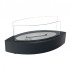 Curved bio fireplace with glass