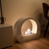 Floor Fireplace with Wide Arch in White