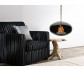 Ceiing-mounted bioethanol fireplace Cocoon Aeris Black with steel mounting rod