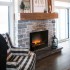 Black built-in electric fireplace without heat - width 75,5 cm