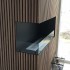 Foco Corner Left 800 - Modern left-sided corner bioethanol fireplace with sleek black design and tempered glass.