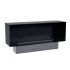Foco One 1500 media wall built-in bio fireplace with black frame and safety glass.