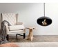 Ceiing-mounted bioethanol fireplace Cocoon Aeris Black with steel mounting rod