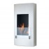 Uniquely designed bio ethanol wall fireplace with a glass window panel