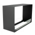 Foco Two 800 Medium built-in bioethanol fireplace with front and side flame view in black steel finish