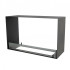 Foco Two 800 Medium built-in bioethanol fireplace with front and side flame view in black steel finish