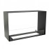 Foco Two 800 Medium built-in bioethanol fireplace with front and side flame view in black steel finish