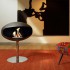 Cocoon Pedestal bio fireplace in black 