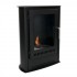 Carson - Small black bioethanol fireplace in wood stove style