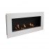 Murus 1200 - Narrow Matte White Wall-mounted Bioethanol Fireplace